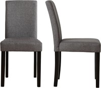 Set of 2 Modern Fabric Upholstered Dining Chairs
