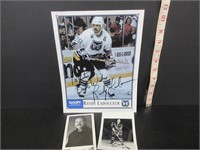 SET OF 3 OLD AUTOGRAPHED HOCKEY PHOTOS