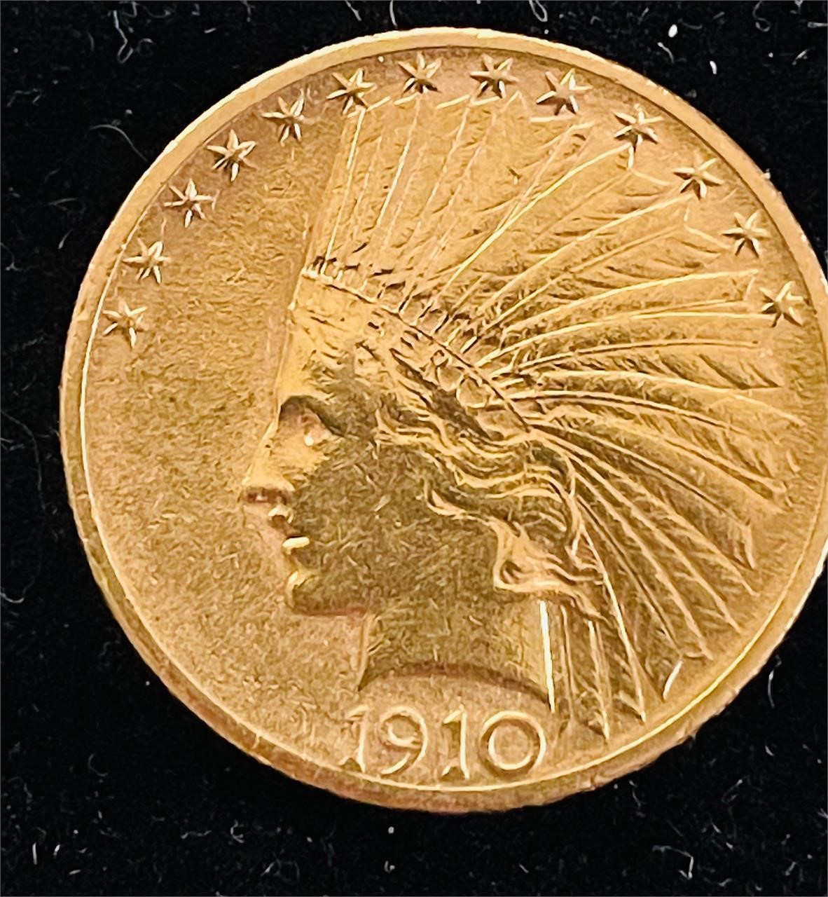 1910-s  $10 Gold Indian Head Coin