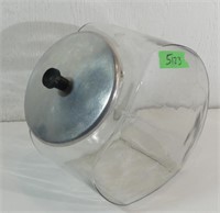 Vintage Glass Candy Jar 10" w/ cover
