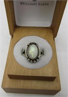 925 Silver Fire Opal Ring SZ 5.5