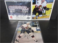 LOT OF 3 HOCKEY AUTOGRAPHED PHOTO PICTURES