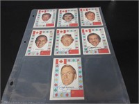 7 AUTOGRAPHED1972-73 CANADA-RUSSIA SERIES CARDS