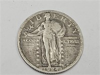 1924 Silver Standing Liberty Quarter Coin