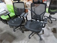 2 ROLLING MESH SEAT AND BACK OFFICE CHAIRS