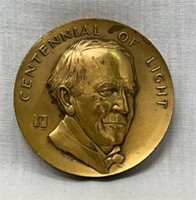 Thomas A Edison Centennial of Light 1979 Bronze