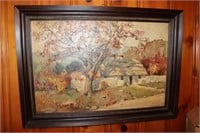 Ralph Cone original oil painting of a house and a