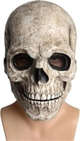 *NEW*Human Skull Mask with Moving Jaw, One Size