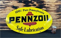 Double Sided Porcelain  Pennzoil Sign