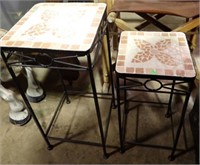 2 NESTING TILE TOP TABLES UP TO 24"