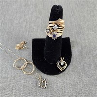 Collection of 10K Gold w/ Rings, Hoop Earrings &