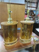 PAIR OF UNIQUE MCM TABLE LAMPS NO SHADES