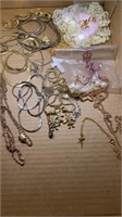 Group of mixed silver/gold-tone jewelry