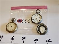3-Antique Pocket Watches Unknown (2), 1 Jockey