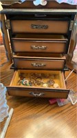 Jewelry box and contents 12in tall