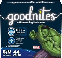 Goodnites Bedwetting Underwear for Boys, XS 44.0