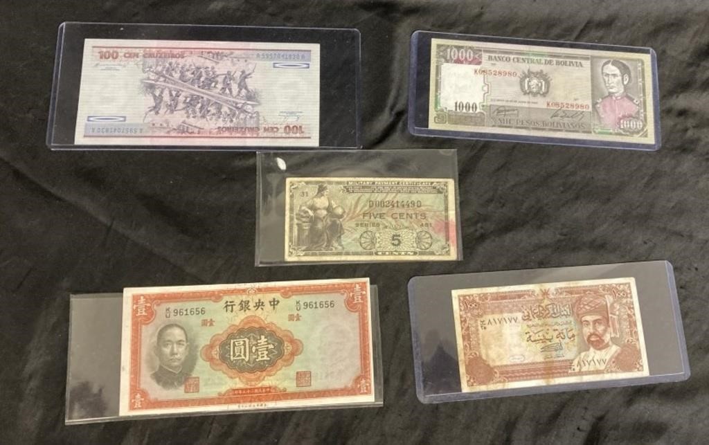 FOREIGN / MILITARY CURRENCY LOT / 4 PCS