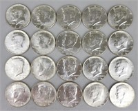 20 90% Silver Kennedy Half Dollars.