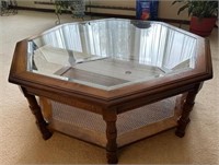 Lot #3 - Octagon Glass Top Coffee Table