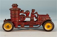 Antique Cast Iron Fire Department Pumper Toy