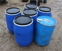 (6) Poly 35gal Barrels