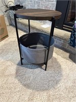 Lot #27 - Modern Round Metal and Wood Table