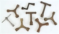 (8) Antique Cast Iron Bed Wrenches
