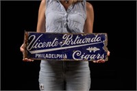 Antique Philadelphia Cigars Porcelain Flange Sign