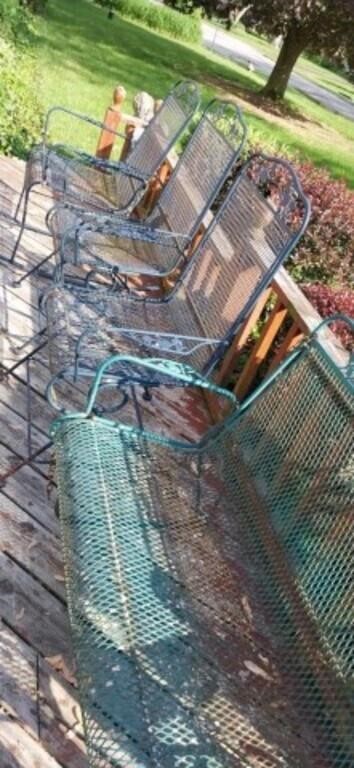 Wire mesh Patio chairs and bench
