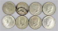1967 (4) & 1969 (4) Silver Kennedy Half Dollars.