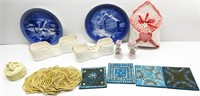 Ceramics W/Coasters,Collectable Plates
