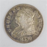 1830 90% Silver Capped Bust Half Dollar.