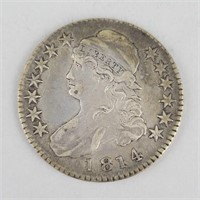 1814 90% Silver Capped Bust Half Dollar.