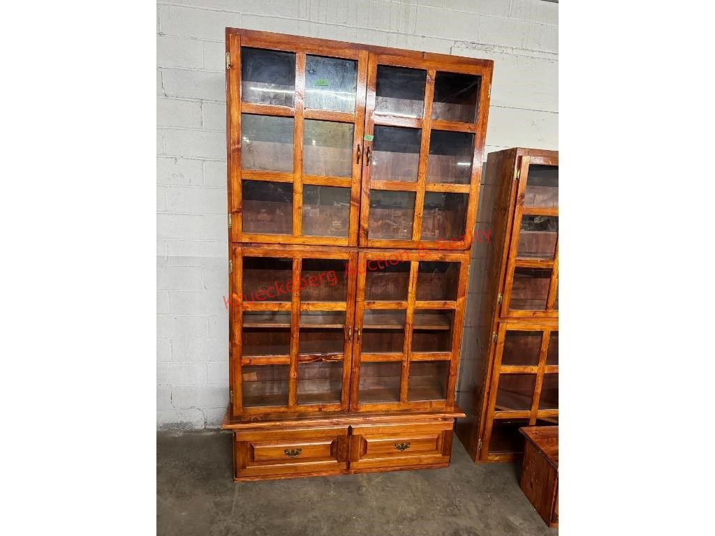 Glass Front Display w/ Drawers 2 Piece
