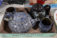 COLLECTION OF POTTERY VASES, POT & MISC.