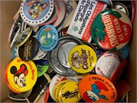 Box Lot of Over 200 Pin Back Buttons