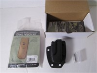 Leather Knife Pouch Kit and Plastic Sheeth