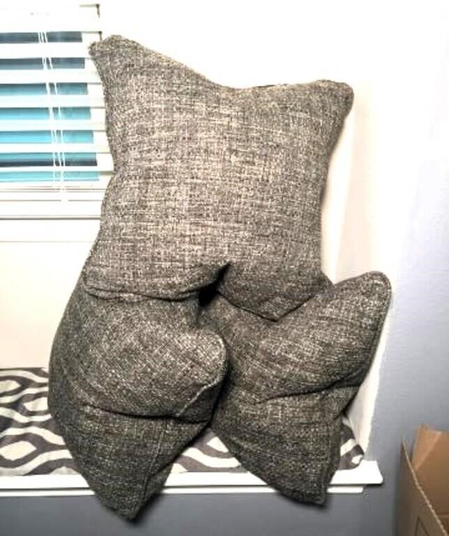 Down Filled Throw Pillows in Tweed Covers