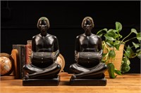 Pair of Sitting African Man Sculptures by ABCO