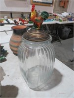 GLASS JAR WITH ROOSTER TOPPER