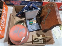 COLL OF MILITARY FLAG, POTTERY VASE AND MISC