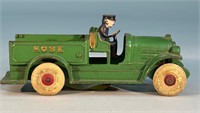 Antique Cast Iron Fire Truck Hose Truck Toy
