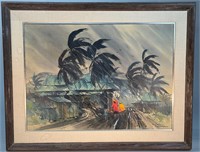 Frank M Hamilton "Jamaican Rains" Watercolor