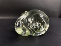 Clear Glass Elephant Bubble Paperweight