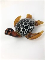 Spotted Sea Turtle Art Glass Paperweight