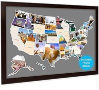 Usa Photo Map, Travel Map - 24 X 36" 50 States