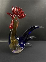 Art Glass Rooster Paperweight Figure
