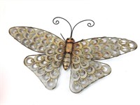 Butterfly yard ornament, tin, embossed.  26" x 18"