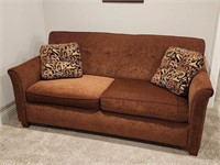 Klaussner Brown Corduroy Sleeper Sofa