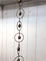 Brass and metal 7' rain chain.  Rusty patina